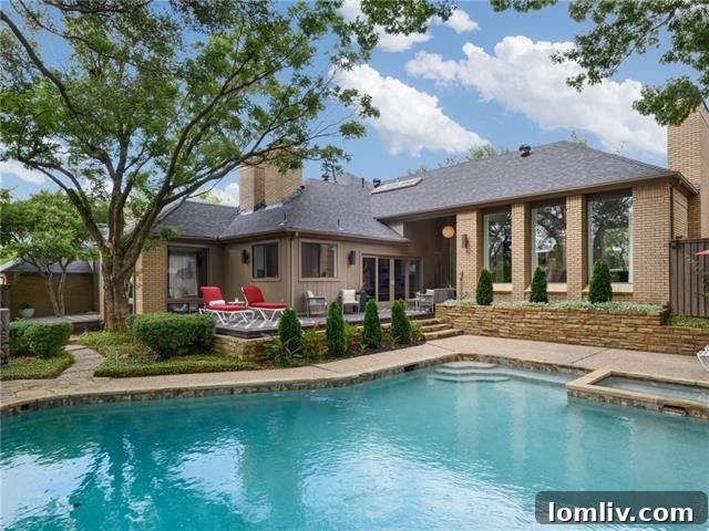 Prestonwood Creek Contemporary Gem Tops Dallas Open House List 7 Expansive private backyard with mature trees, privacy fence, and lush green space at 16007 Ranchita Dr