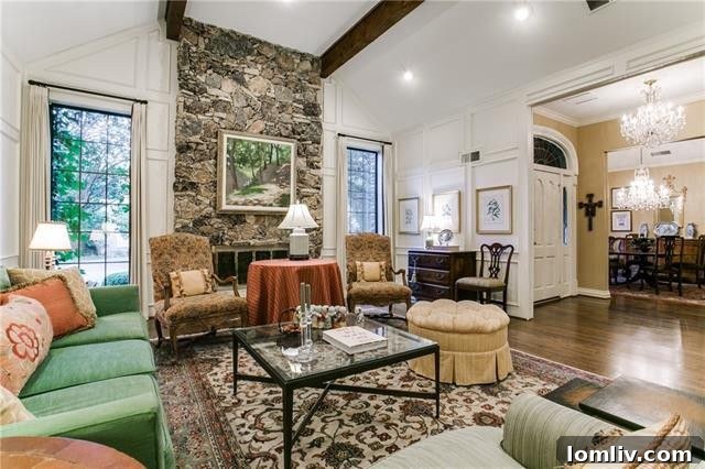 Prestonwood Creek Contemporary Gem Tops Dallas Open House List 9 Elegant formal living and dining area with soaring ceilings and hardwood floors