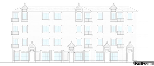 Exterior detail of Zang Flats