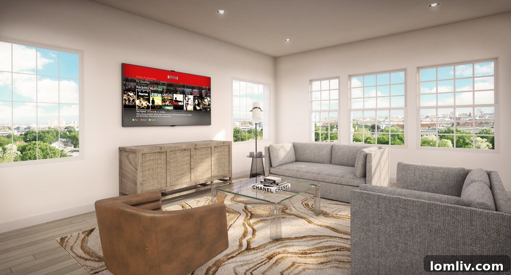 Stylish interior view of Larkspur’s Town on Elsbeth