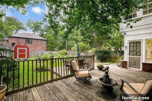 Another angle of the beautiful backyard and gardens at 6200 Bryan Parkway