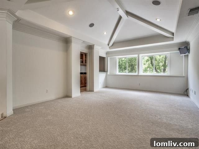 View of a spacious, staged living area, emphasizing comfort and style
