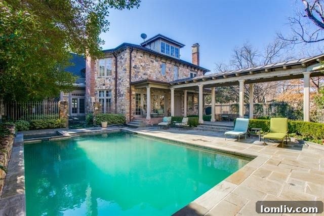 Inviting Backyard Pool Area with Landscaping