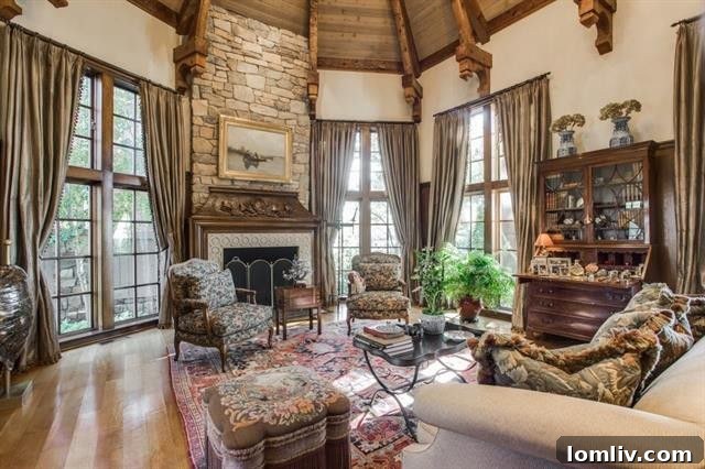 Bright Sunroom with Large Windows and Seating Area