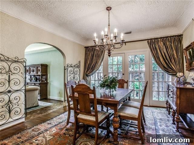 Living room with fireplace and hardwood floors, 7203 Lakewood Boulevard