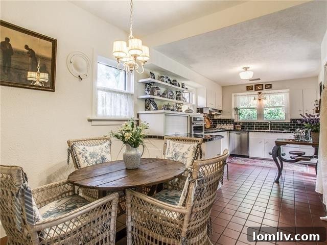 Spacious eat-in kitchen with stainless steel appliances