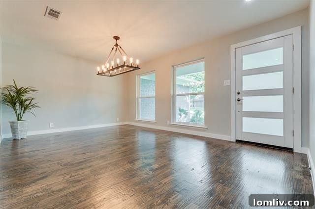 View of Living Space Towards French Doors Leading to Backyard