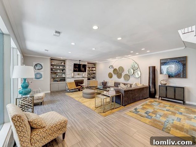 Spacious living room at 5535 El Campo with modern furnishings and abundant natural light