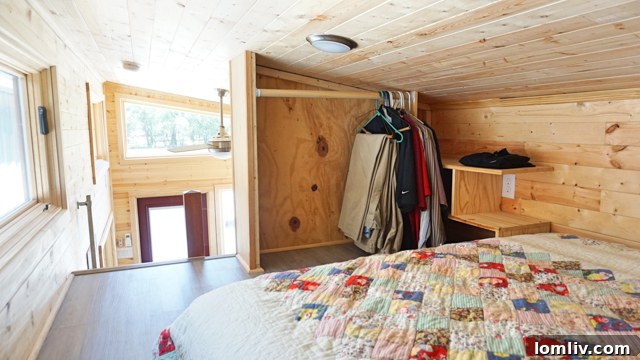 Loft bedroom in an Indigo River Tiny Home