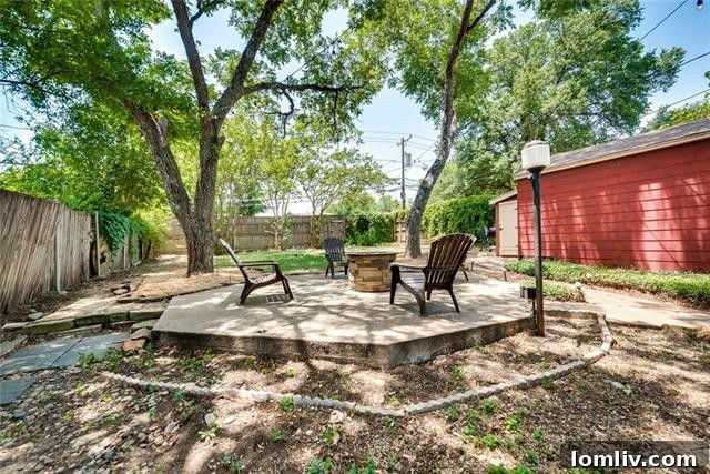 Landscaped front yard with lush greenery and mature trees, significantly enhancing the home's curb appeal