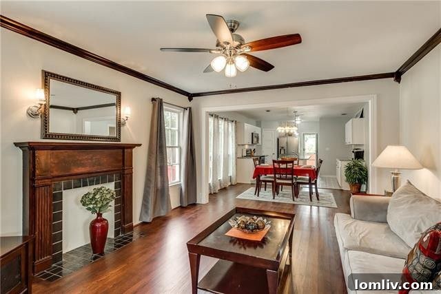 Bright living room with natural light and hardwood floors