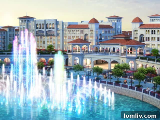 A rendering depicting the majestic one-acre show fountain from the original Bayside development plans, now reportedly scrapped.