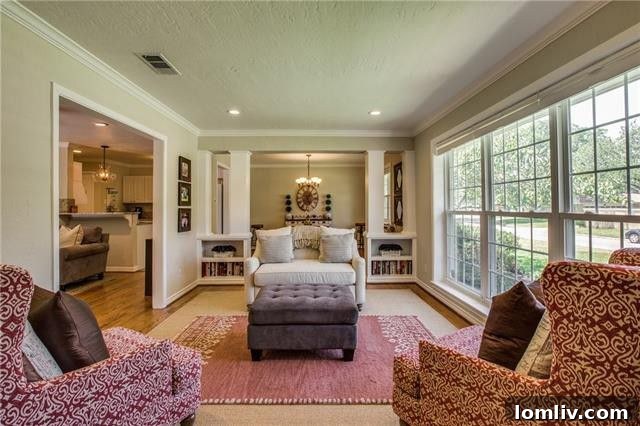 Interior view, living room with fireplace at 3524 Norcross Ln