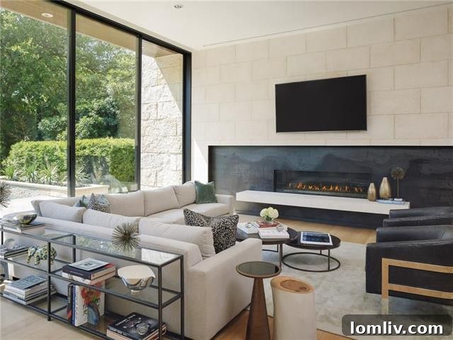 Tomorrow's Home Today: Preston Hollow Texas Modern 6 Interior with Modern Montigo Fireplace