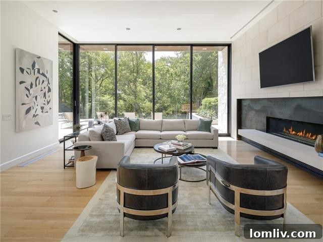 Tomorrow's Home Today: Preston Hollow Texas Modern 7 Spacious Living Area with Floor-to-Ceiling Glass Doors
