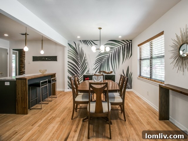 Tastefully decorated living room with ample space