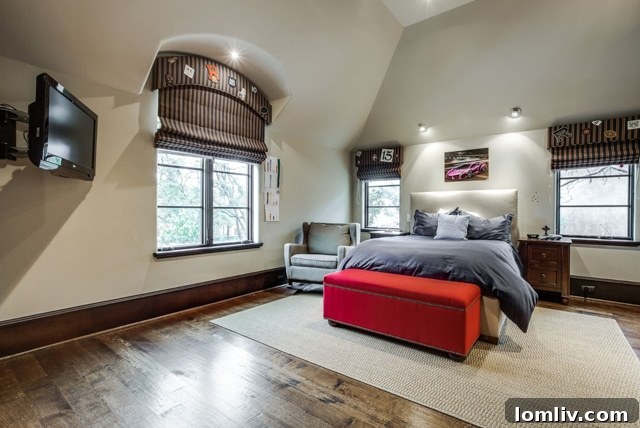 Tastefully decorated secondary bedroom