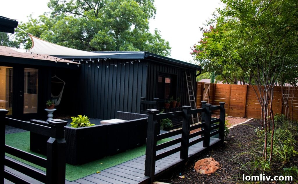 Another angle of the home's exterior and landscaping