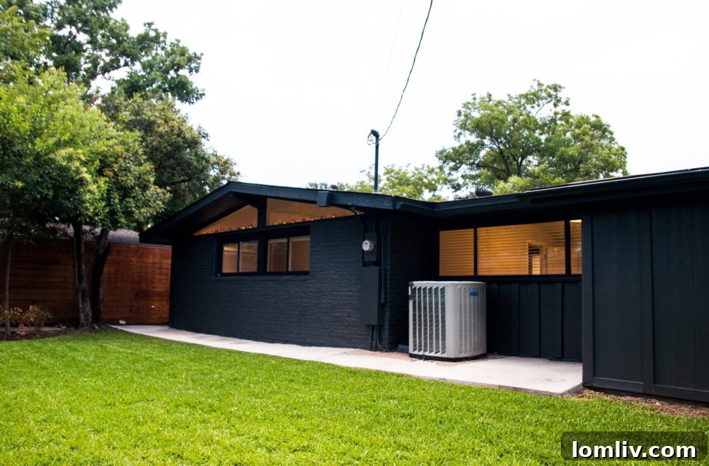Exterior detail showcasing the home's architectural lines