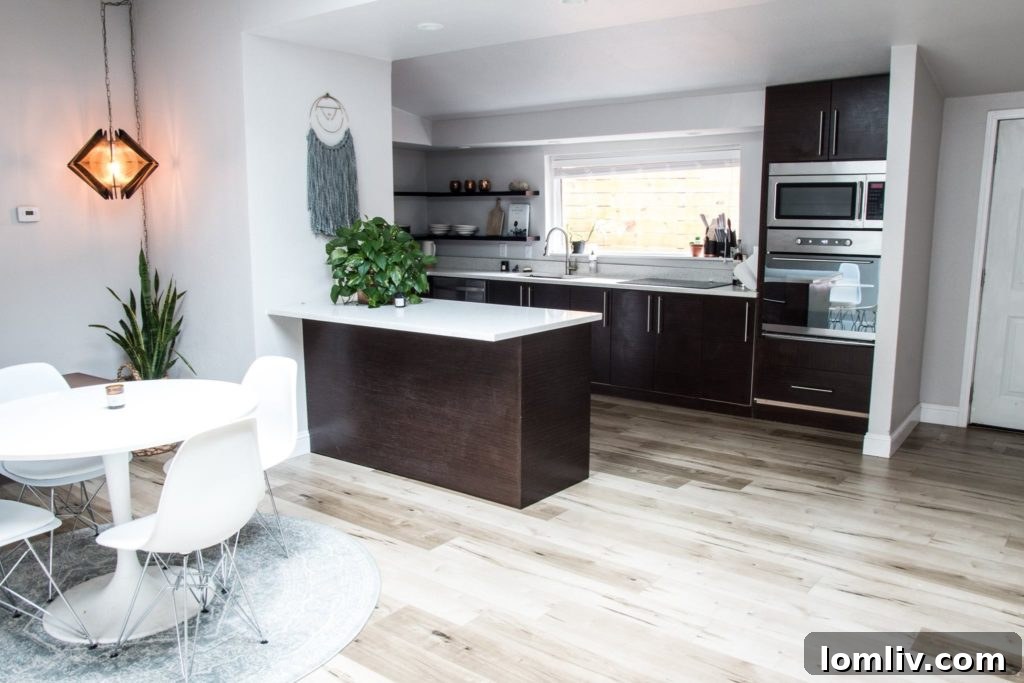 Dining area seamlessly connected to the kitchen and outdoor space