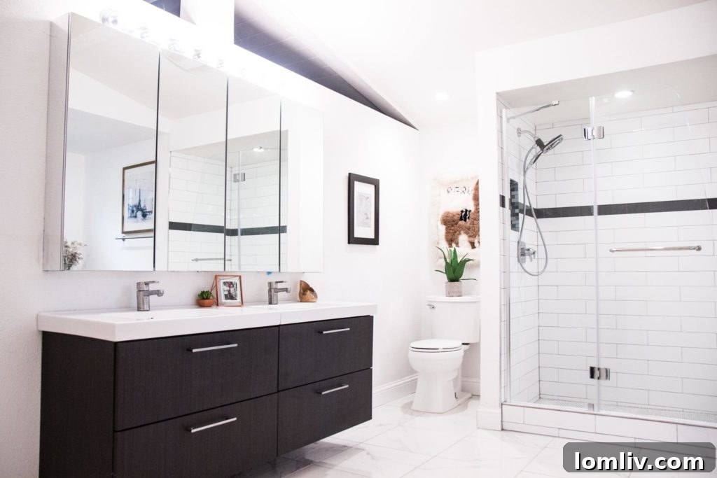 Elegant bathroom with modern fixtures and clean design
