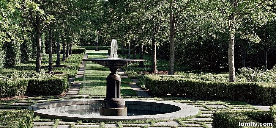 Architectural detail of the estate's exterior, showcasing Stern's design