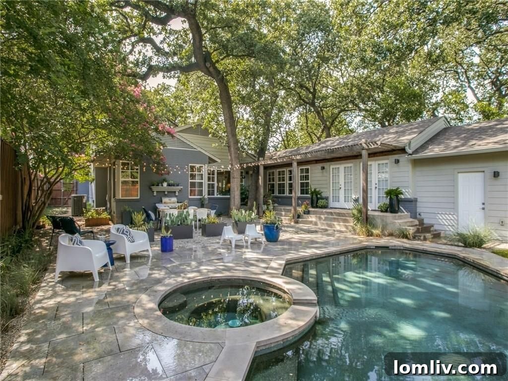 The Serene Backyard Landscape of 1518 Oak Knoll Street