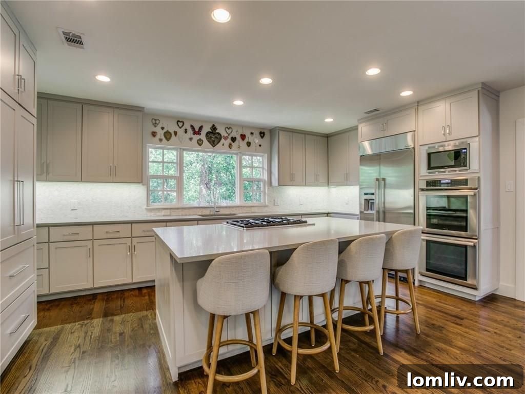 Kitchen Detail Showing Custom Cabinets and Island Seating