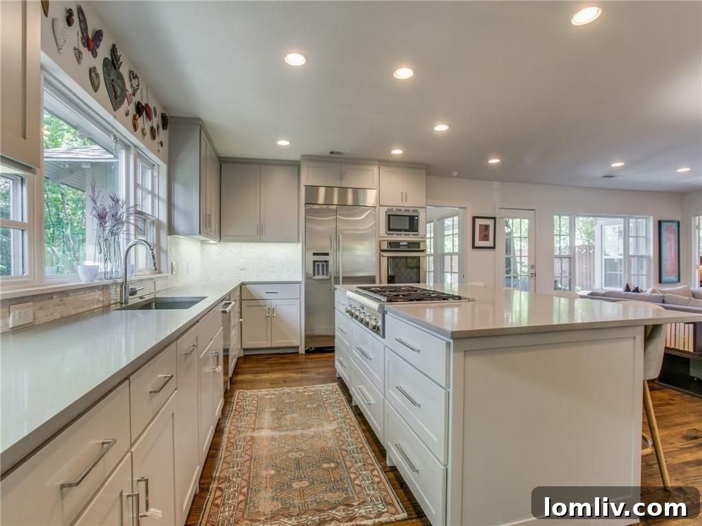 View from Kitchen to Open Concept Family Room