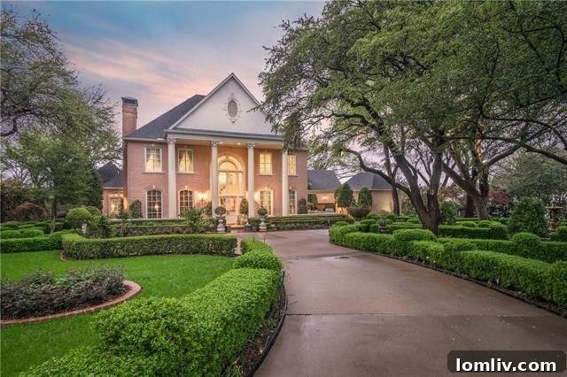 Lush English-style gardens and pool area at 9505 Inwood Rd