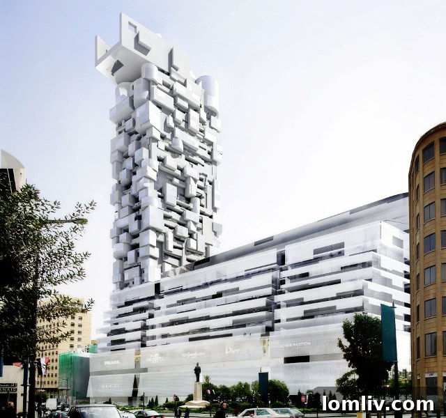 Landmark, Beirut, Lebanon (Unbuilt) - Jean Nouvel's dynamic facade design
