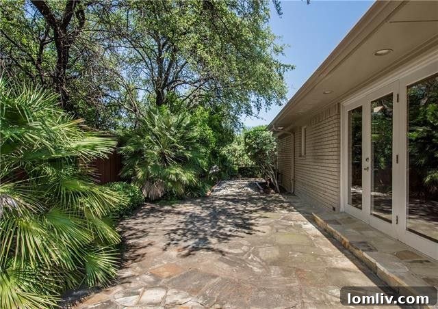 Courtyard running alongside the home, accessible from dining and breakfast areas