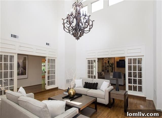Spacious living area of the Dallas contemporary home, perfect for entertaining