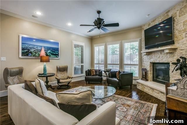 Elegant living area with fireplace