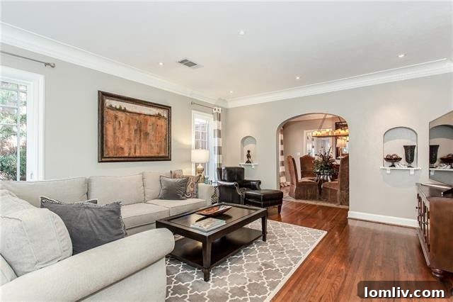 Historic Tudor living room with hardwood floors