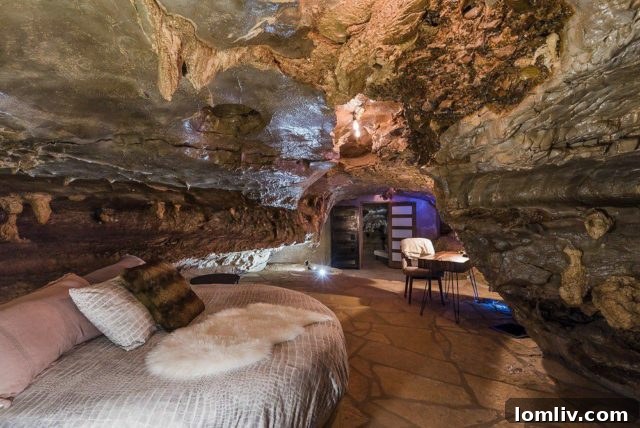 Luxurious bathroom inside the cave lodge