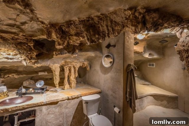 Spacious living area within the Beckham Creek Cave Lodge
