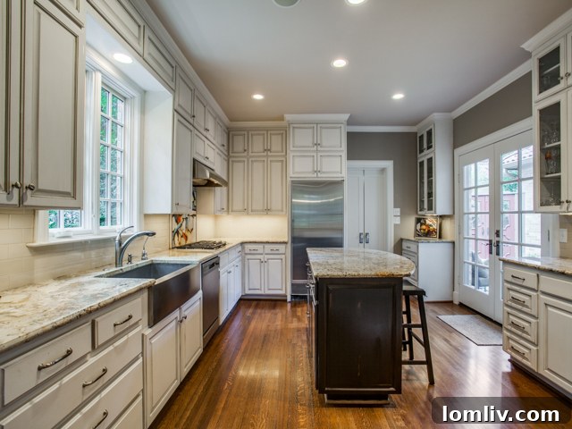 A charming facade detail of the 5901 Swiss Avenue home