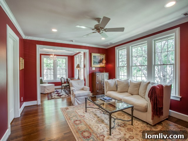 Dining room set for a formal gathering in the historic Dallas home