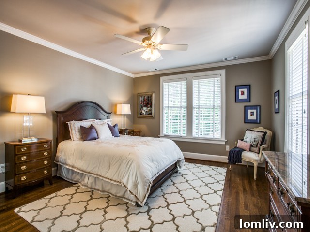 Tastefully decorated guest bedroom in the 5901 Swiss Avenue residence