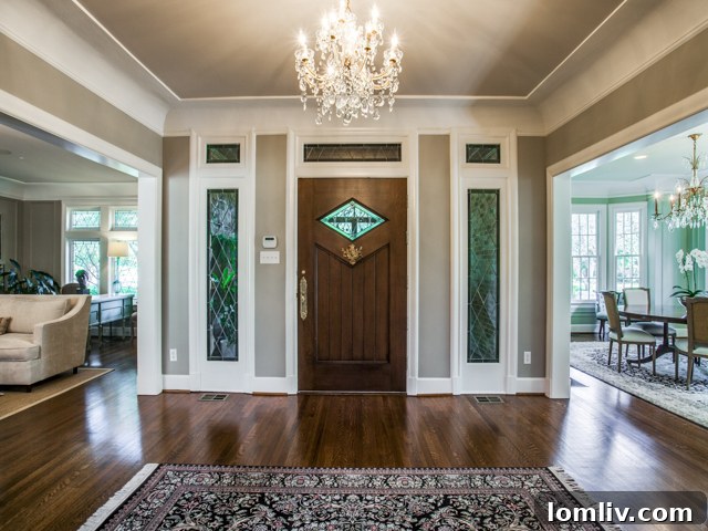 Another view of the elegant living room in the 5901 Swiss Avenue manor