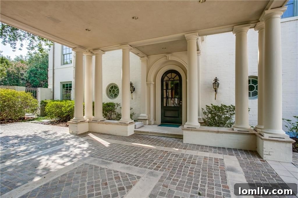 Exterior View of Wyly Mansion with Lush Landscaping