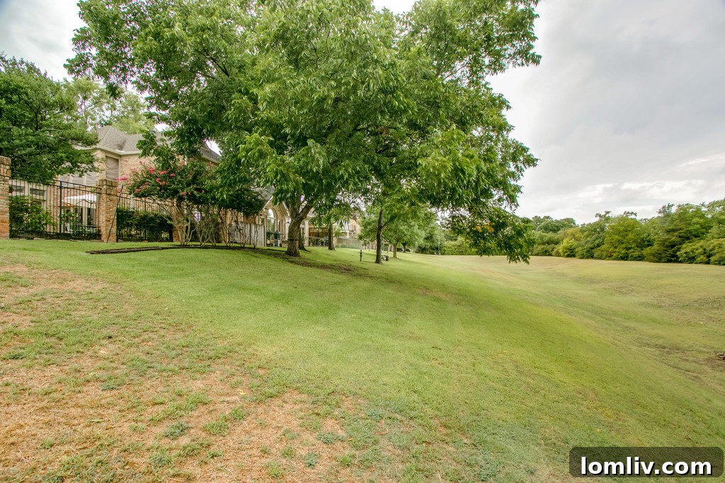 Expansive greenbelt leading to White Rock Creek Trail, an ideal escape for nature lovers