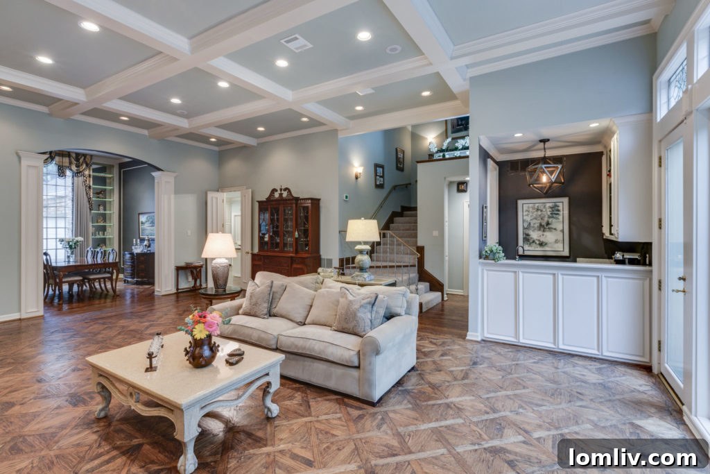 Spacious kitchen with modern appliances and ample counter space, perfect for entertaining