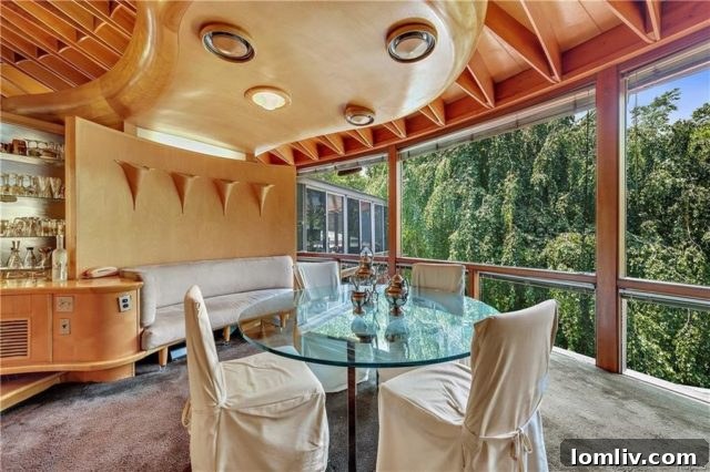 Jackie Gleason's Round House interior with spacious, light-filled rooms and unique architectural details