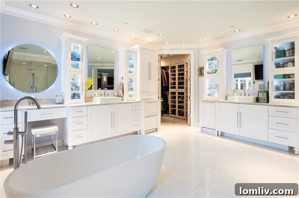 Luxurious Details and Fixtures in the Master Bathroom