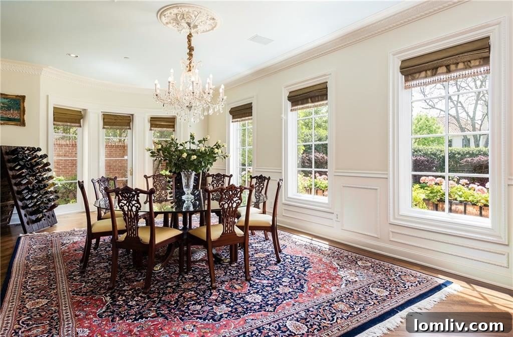 Elegant Formal Living Room with Custom Marble Fireplace