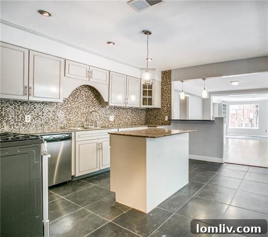 Modern Kitchen with Granite Countertops and Stainless Steel Appliances