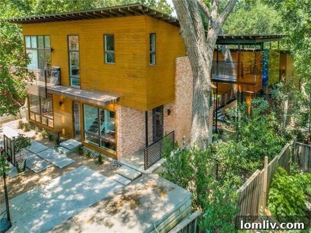 Architectural rear view of the Wildgrove Ave home showcasing its unique design