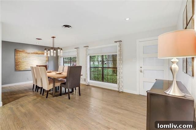 Treetop Midcentury Gem in Eastwood Estates: Incredible Value at $450K 5 Gracious Dining Area with Walls of Windows